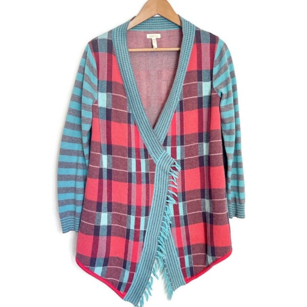 Matilda Jane‎ Steadfast Plaid Fringe Printed Cardigan